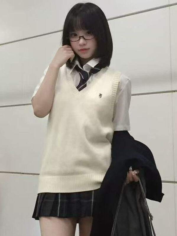 Letter Options 8 Preppy Uniform Vest JK Color Embroidery Style