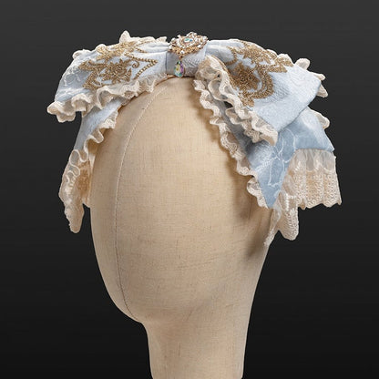 / Blue Hairclip Big Pink Bowknot