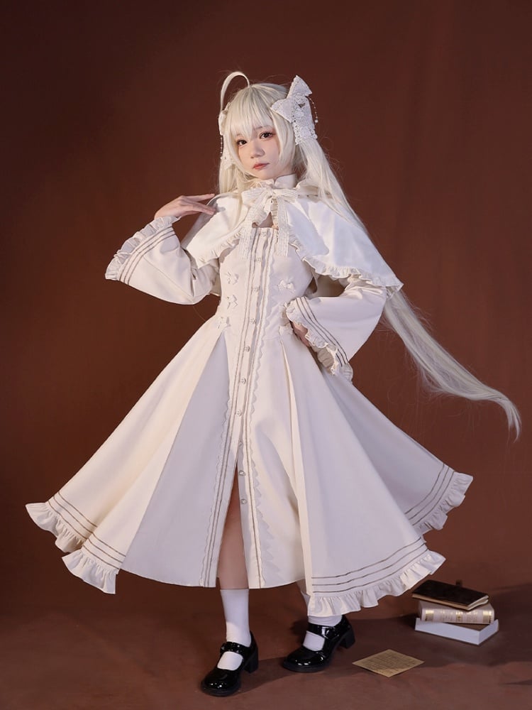 Yosuga no Sora Kasugano Sora Langarmkleid und Umhang mit Hasenohren, Cosplay-Kostüm im Lolita-Stil