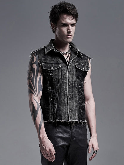 Black Decadent Men's Vest Punk
