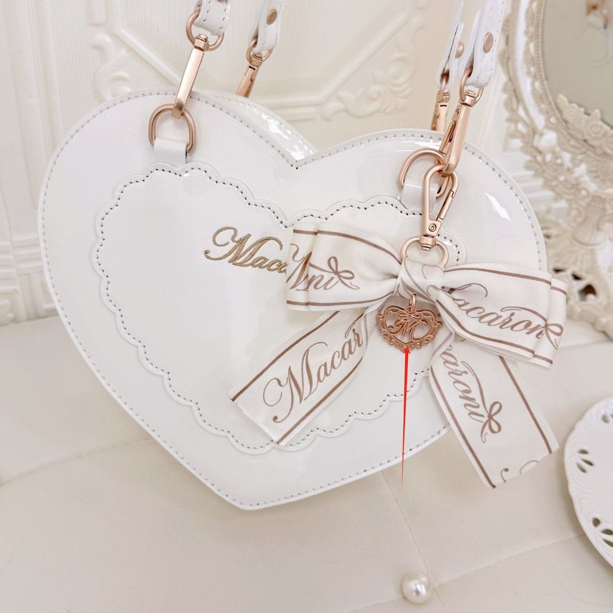 Little Heart Bow Lolita Crossbody Shoulder Bag – Sweet Kawaii Handbag | FanShuLa