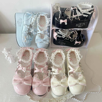 with Sweet Cat Toe Ears Round Platforms 7cm Pink