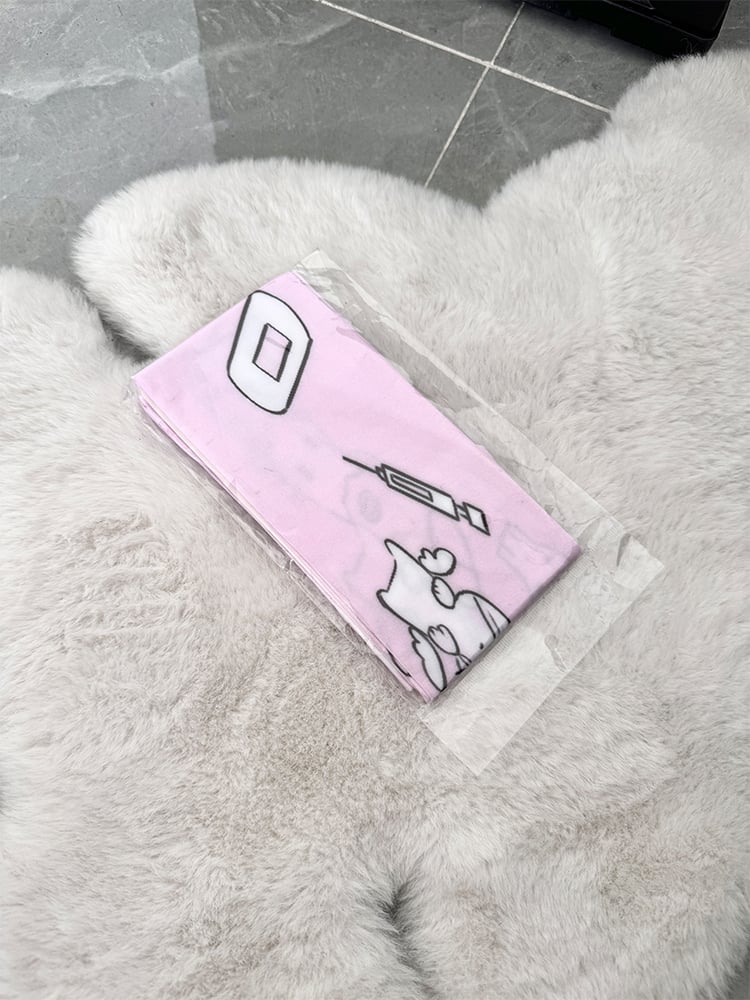 Stockings Pattern Over Pill Kitty Blue/Pink/White Angel Knee Cute