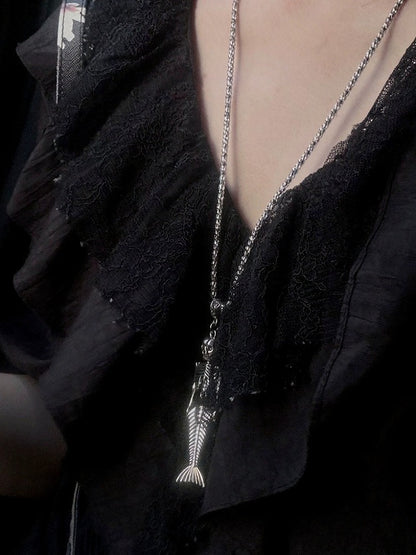 Gothic Punk Style Silver Necklace - Boobi Shop