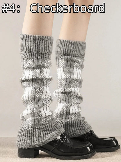 Patterns: Knit Fair (4 Isle Warmers Leg Snowflake/Tulip/Reindeer/Checkerboard) Retro