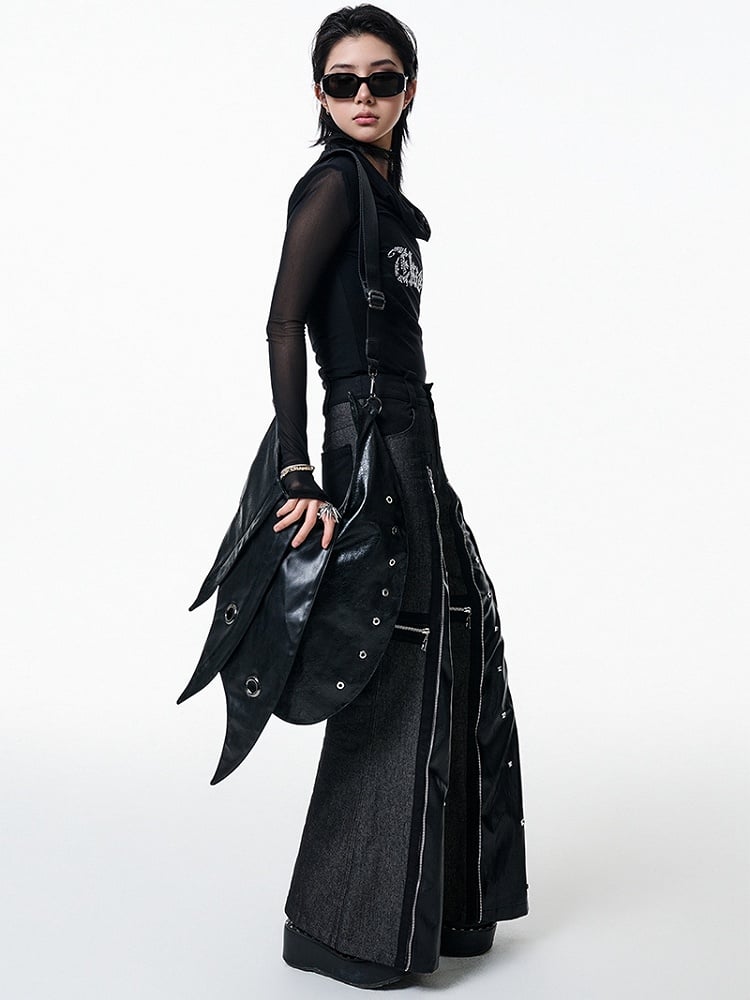 Black Punk Armor Large PU Crossbody Bag - Antiphase