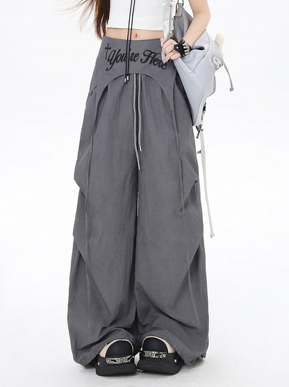 Zubehör Taille Punk Asymmetrische Kordelzug Taille Wasteland mit Hose Grau