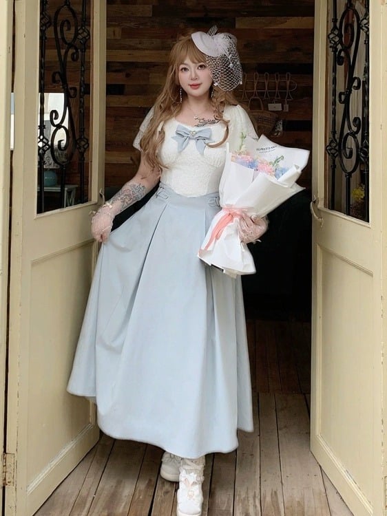 Elegant Blue White Heart Crystal Bowknot Long Dress - Hard Candy