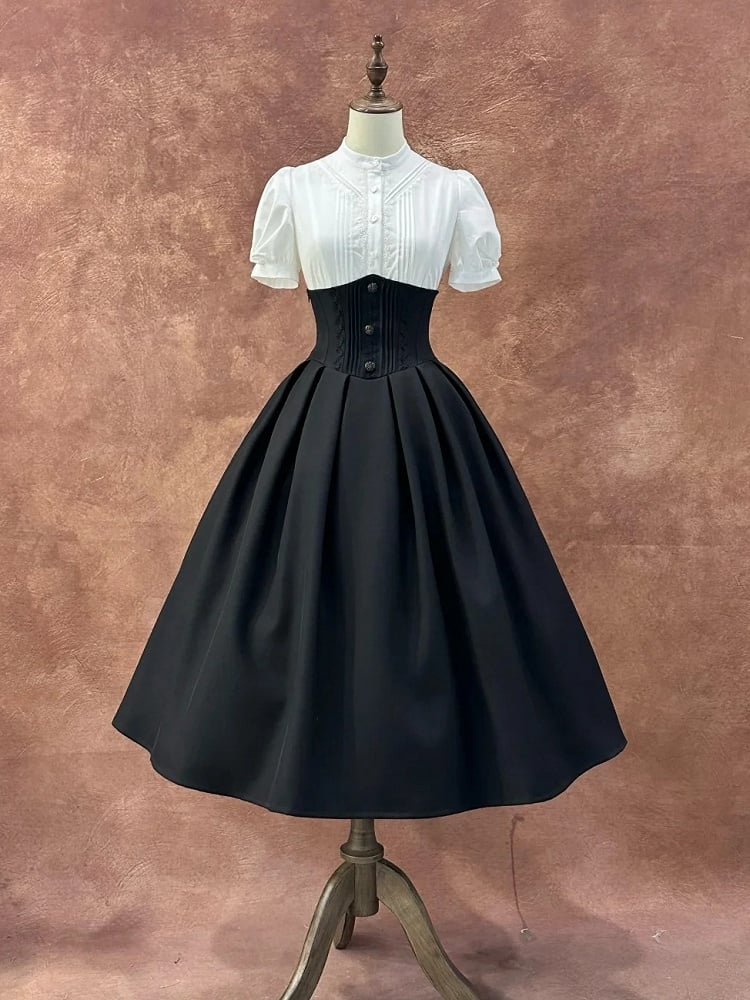Skirt Lolita Corset Belt High Long Black Waist