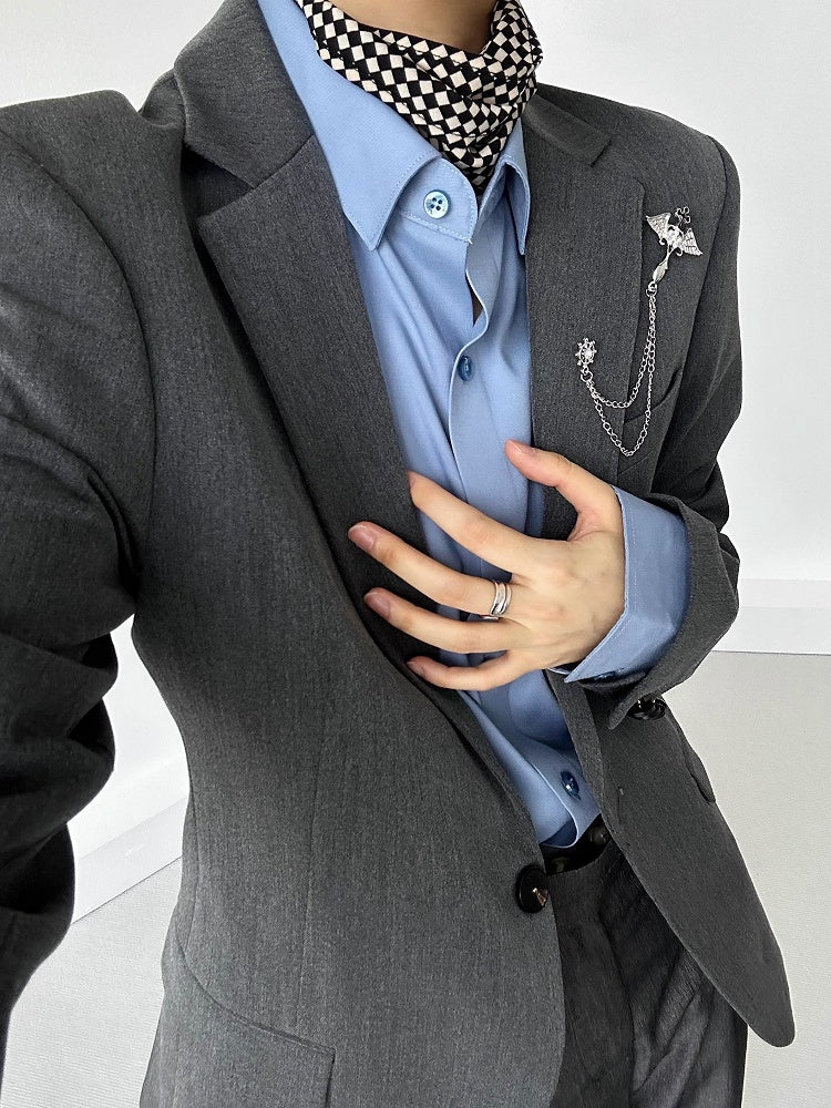 with Gray Ouji Shoulder Back Lolita Slit Blazer Pads Unisex