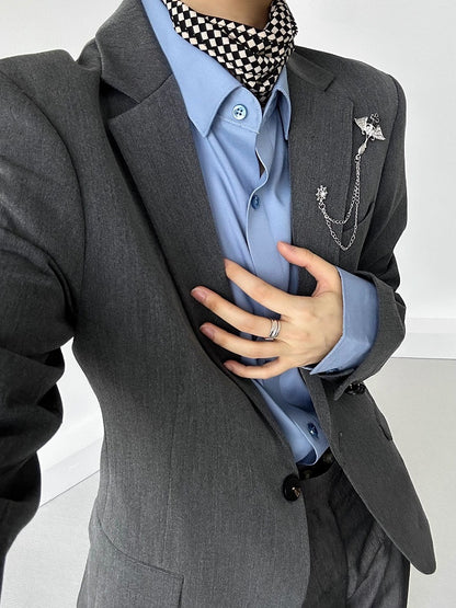 with Gray Ouji Shoulder Back Lolita Slit Blazer Pads Unisex