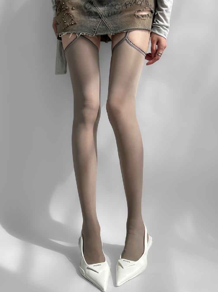 Strapsbesatz Spitze Weiß/Lila/Grau/Schwarz Strümpfe