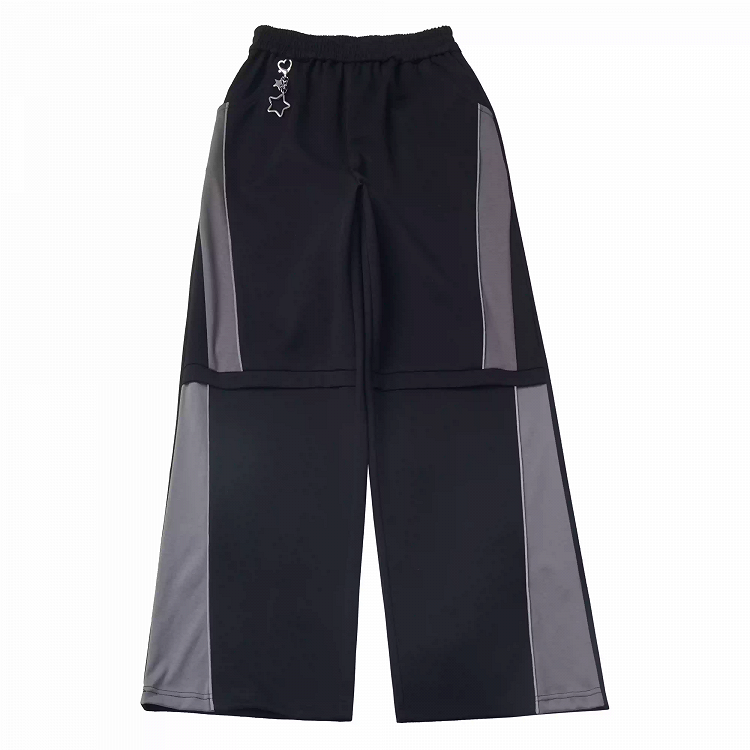 Hose Schwarz Grau Colorblock Design Techwear Casual