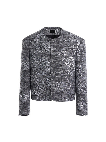 Accents Men's Silver Shoulder with Sequin Pads Jacket