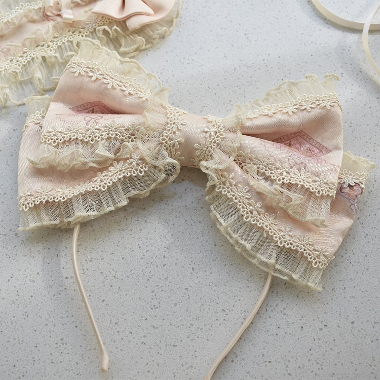 Pink KC Bowknot Blue / Mint Beige
