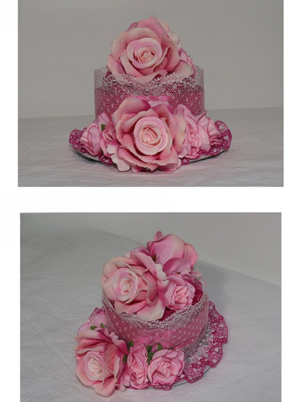 Rosette Design Pink Trim Mini Lace Light/Dark Hat