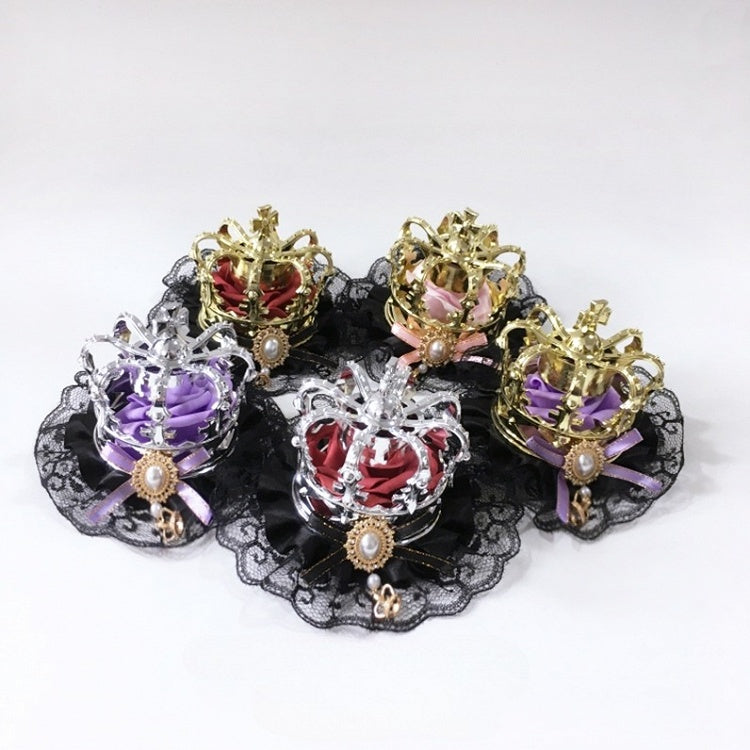 – 5 Crown Options Hairclip Accents Lolita and Black with Based Lace Bow Bead