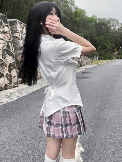 Puff Uniform Self-tie Design White At Back JK Shirt Sleeves