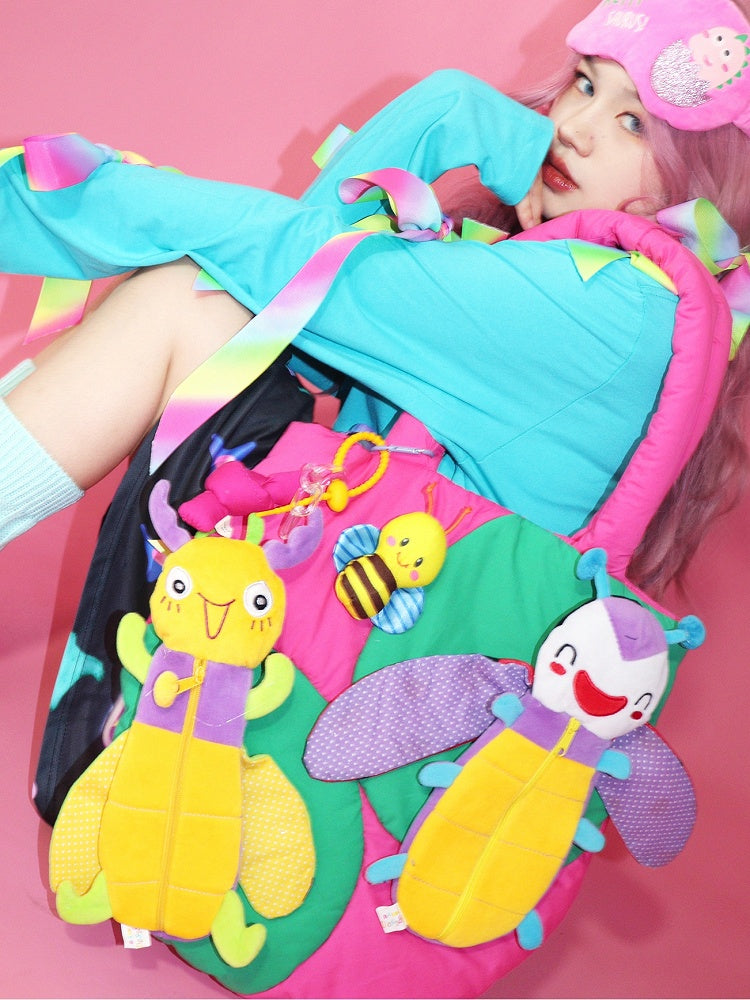 Colorful Decorated Plushie Bee Shoulder Bag