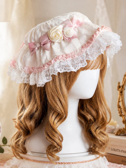 Beige & Pink Lolita Baby Hat - Mirror Ragdoll