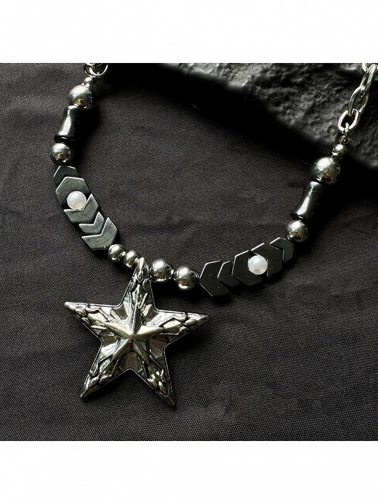 Star Pendant Silver Chain Necklace - YSHXS