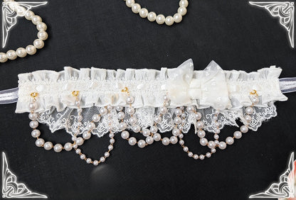 Purple with Details White Lolita Bead Pink Blue / Choker