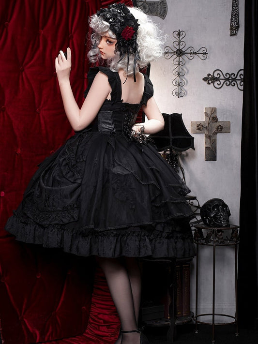 Black Tulle Train