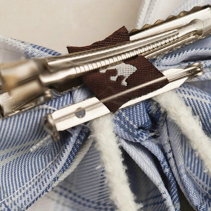 10 Color Options Sweet Lolita Pom-Pom Plaid Bowknot Hairclip