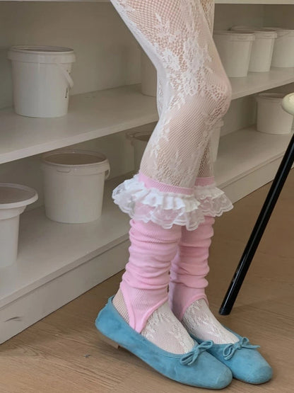 Foot-Loop (Sweet Playful Socks Lace Ruffle Style) Calf