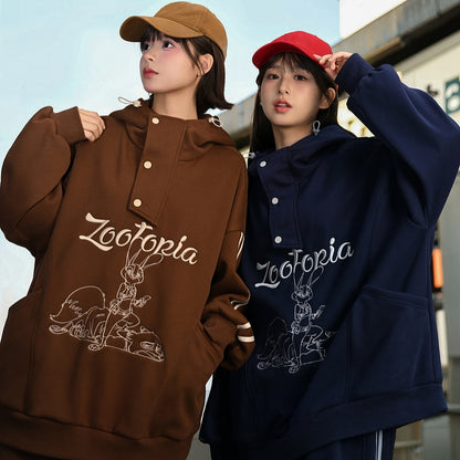 Zootopia Judy und Nick Grafik Braun Hoodie