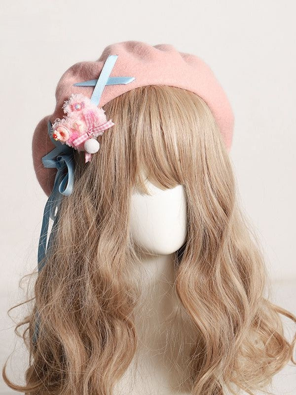 and Decorated Bear Color Plush with Options – 8 a Beret Accents Charm Ribbon