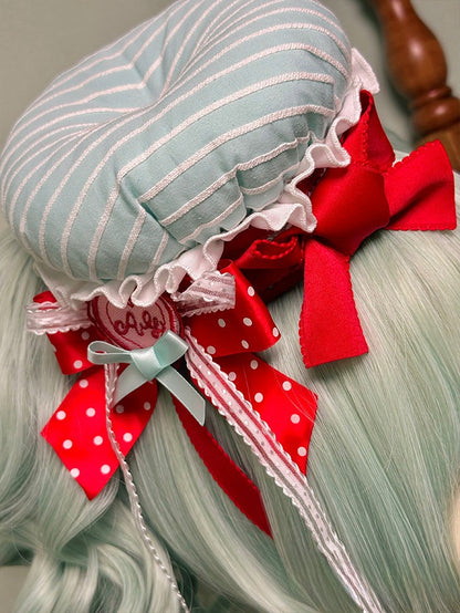 Lolita Green and Sweet Chef Red Mini Hat