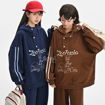 Zootopia Judy und Nick Grafik Braun Hoodie