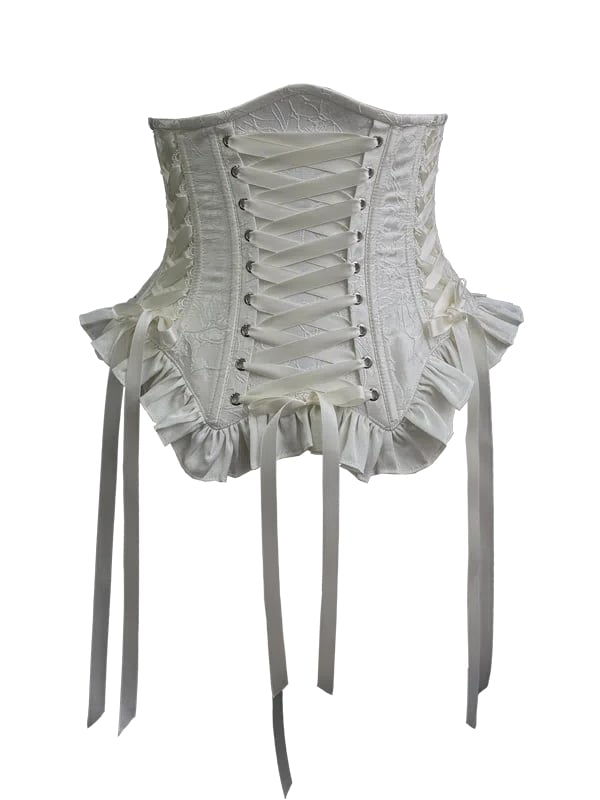 Lolita Lace-up Boned Corset White Details Gothic