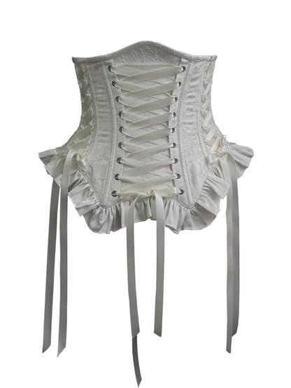 Lolita Lace-up Boned Corset White Details Gothic