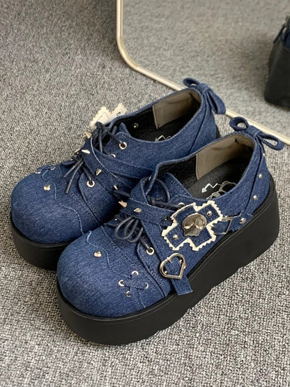 Blue with Punk Studs Shoes