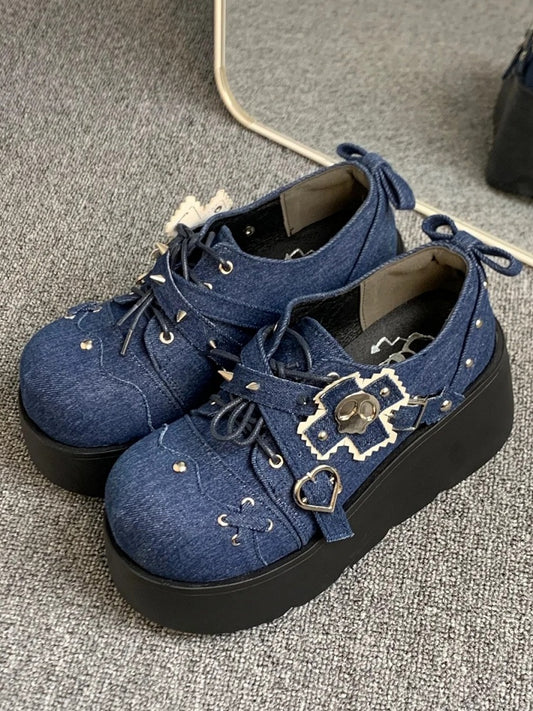 Blue with Punk Studs Shoes