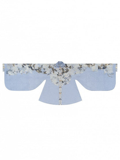 Gold Embroidery Long Pipa Sleeve High Collar Outerwear - Yimu Walnut