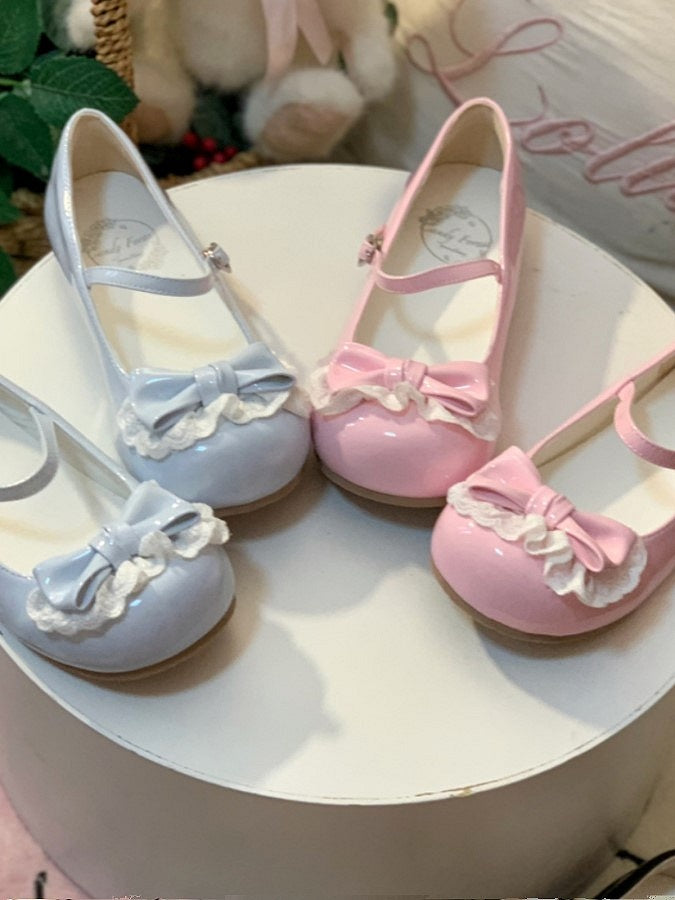 Design Mary Lolita Light Sweet Blue Snap with Janes Bow Accents Heart-shaped