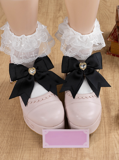 with Shoe Heart Kei Colors Layer Accent Clips 3 Double Jira Rhinestone | Bow