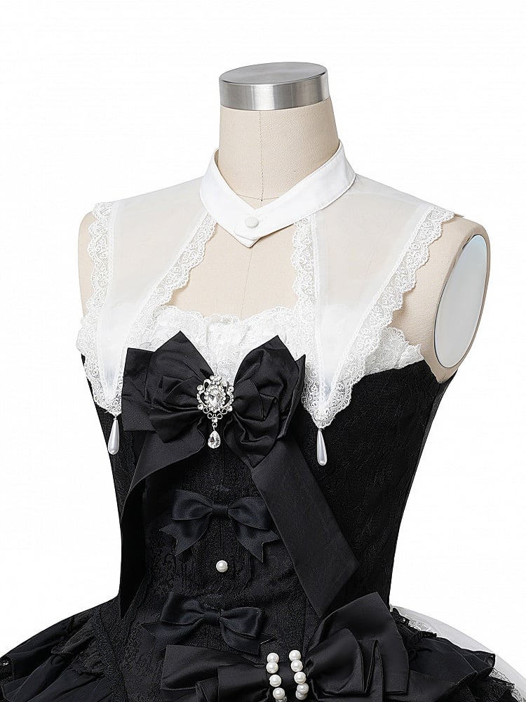White Gothic Collar Pointed