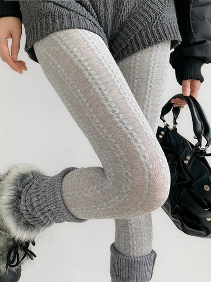 Tights Cable Knit Colors) Warm (3