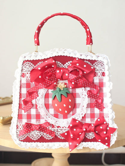 Crossbody/Hand Bag Lolita Gingham Strawberry