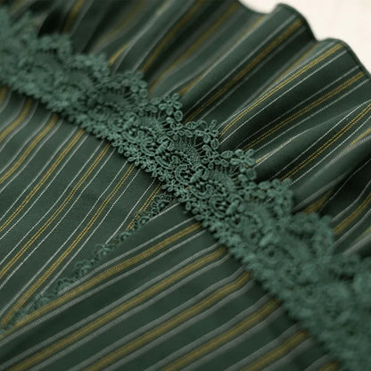 Historical Vibes Dunkel gestreiftes Unterbrustmusterkleid mit Neckholder in Grün