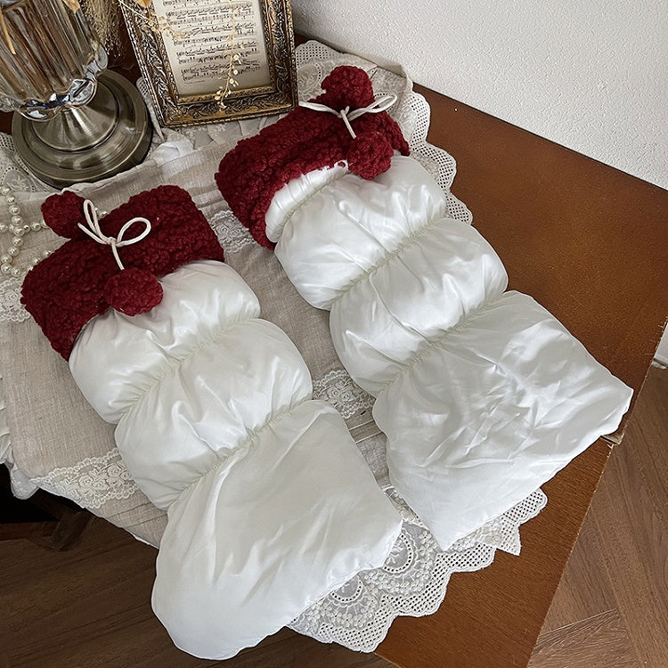 Pom-Pom Leg with Decorations Trim Warmers Fleece Colors 5 Puffer