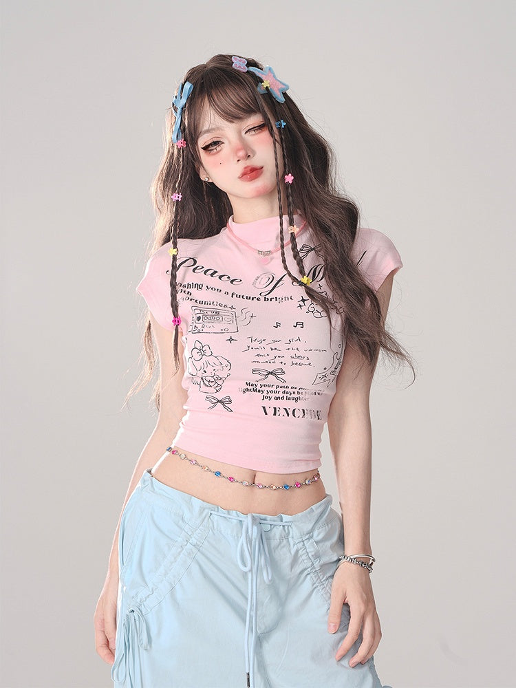 Blue Low Waist Wide-Leg Pants with Asymmetrical Drawstring Bows