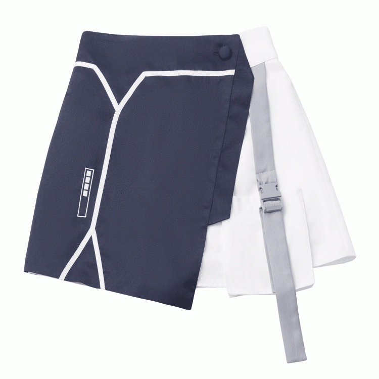 Loading White | Colorblock Blue Techwear Embroidery Tactical Straps Skirt Bar Cargo with