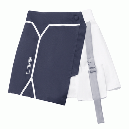 Loading White | Colorblock Blue Techwear Embroidery Tactical Straps Skirt Bar Cargo with