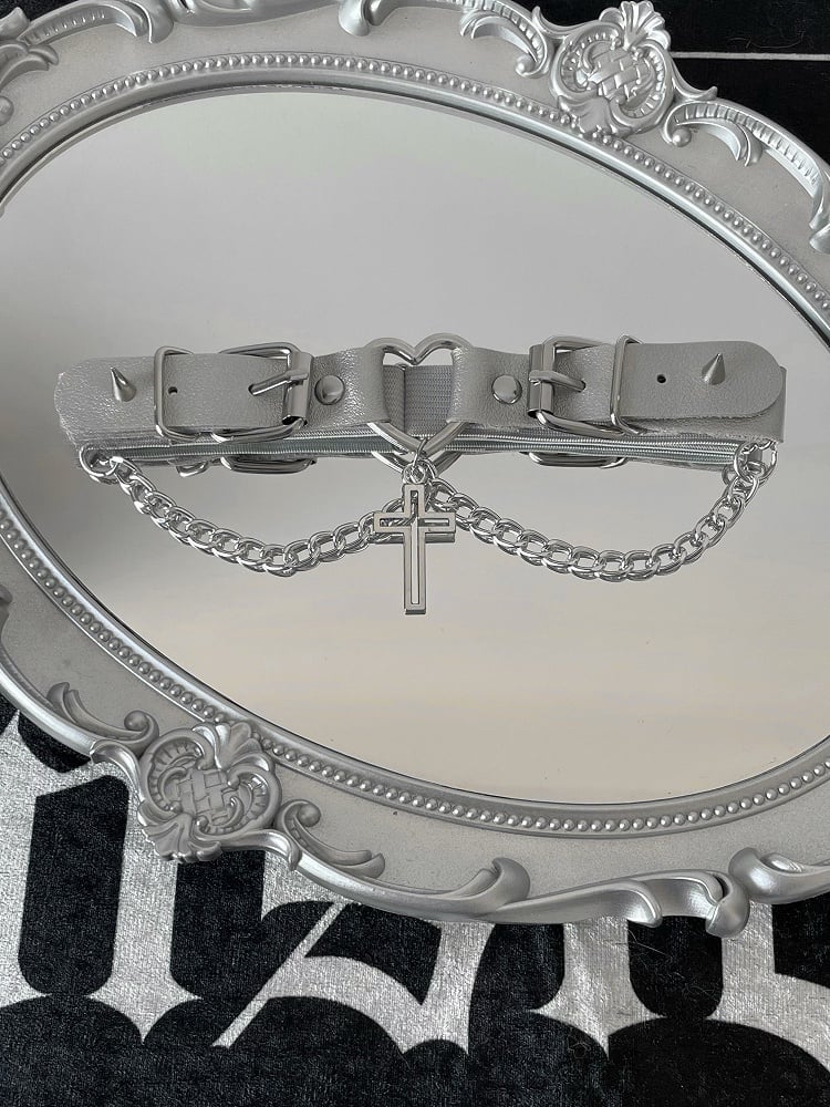 Garter Options Buckles Cross Studs Design Pendant Color Details 4 Punk
