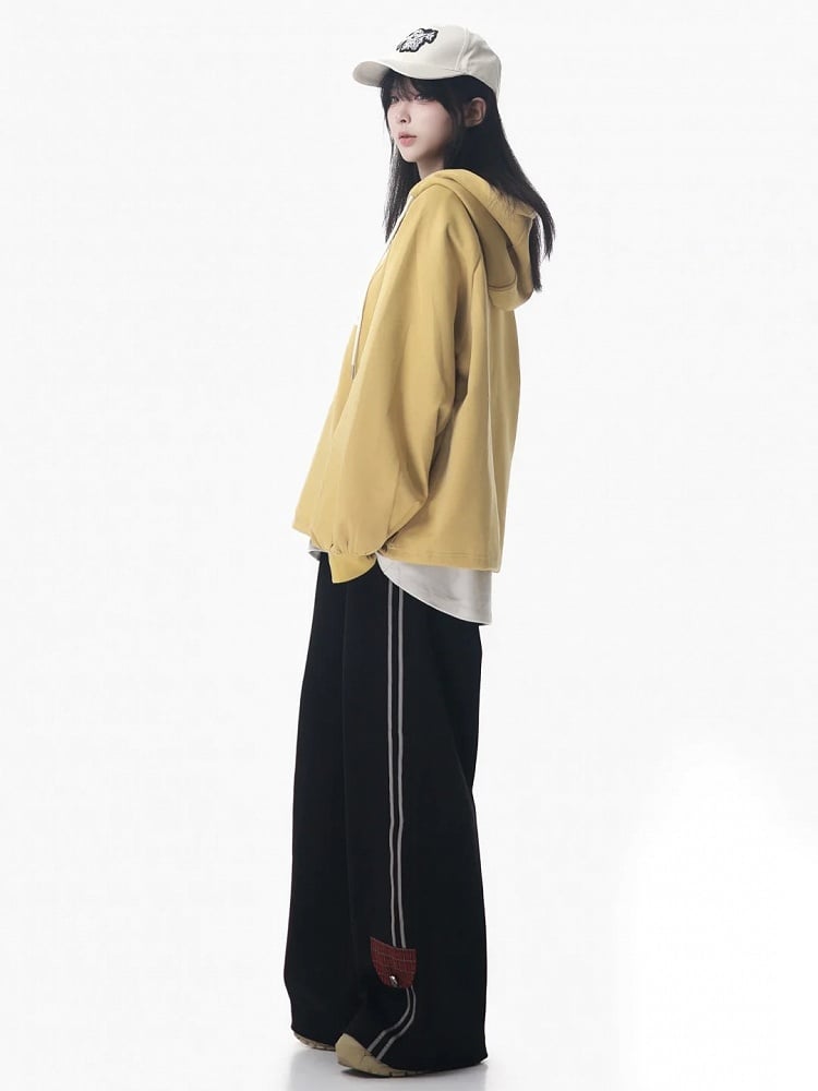 with Red Patchwork Straight-leg Detail Black Pants Plaid